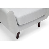 OFM 161 Collection Mid Century Modern Tufted Fabric Accent Chair with Arms and Lumbar Support Pillow, Walnut Legs (161-FLC2)