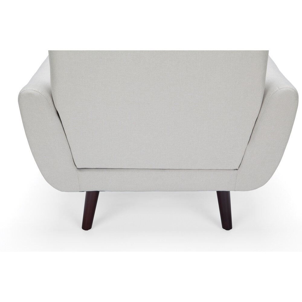 OFM 161 Collection Mid Century Modern Tufted Fabric Accent Chair with Arms and Lumbar Support Pillow, Walnut Legs (161-FLC2)