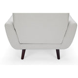 OFM 161 Collection Mid Century Modern Tufted Fabric Accent Chair with Arms and Lumbar Support Pillow, Walnut Legs (161-FLC2)