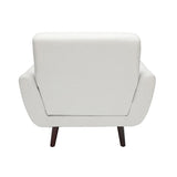 OFM 161 Collection Mid Century Modern Tufted Fabric Accent Chair with Arms and Lumbar Support Pillow, Walnut Legs (161-FLC2)