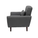 OFM 161 Collection Mid Century Modern Tufted Fabric Accent Chair with Arms and Lumbar Support Pillow, Walnut Legs (161-FLC2)