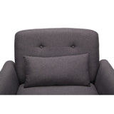 OFM 161 Collection Mid Century Modern Tufted Fabric Accent Chair with Arms and Lumbar Support Pillow, Walnut Legs (161-FLC2)