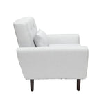 OFM 161 Collection Mid Century Modern Tufted Fabric Accent Chair with Arms and Lumbar Support Pillow, Walnut Legs (161-FLC2)