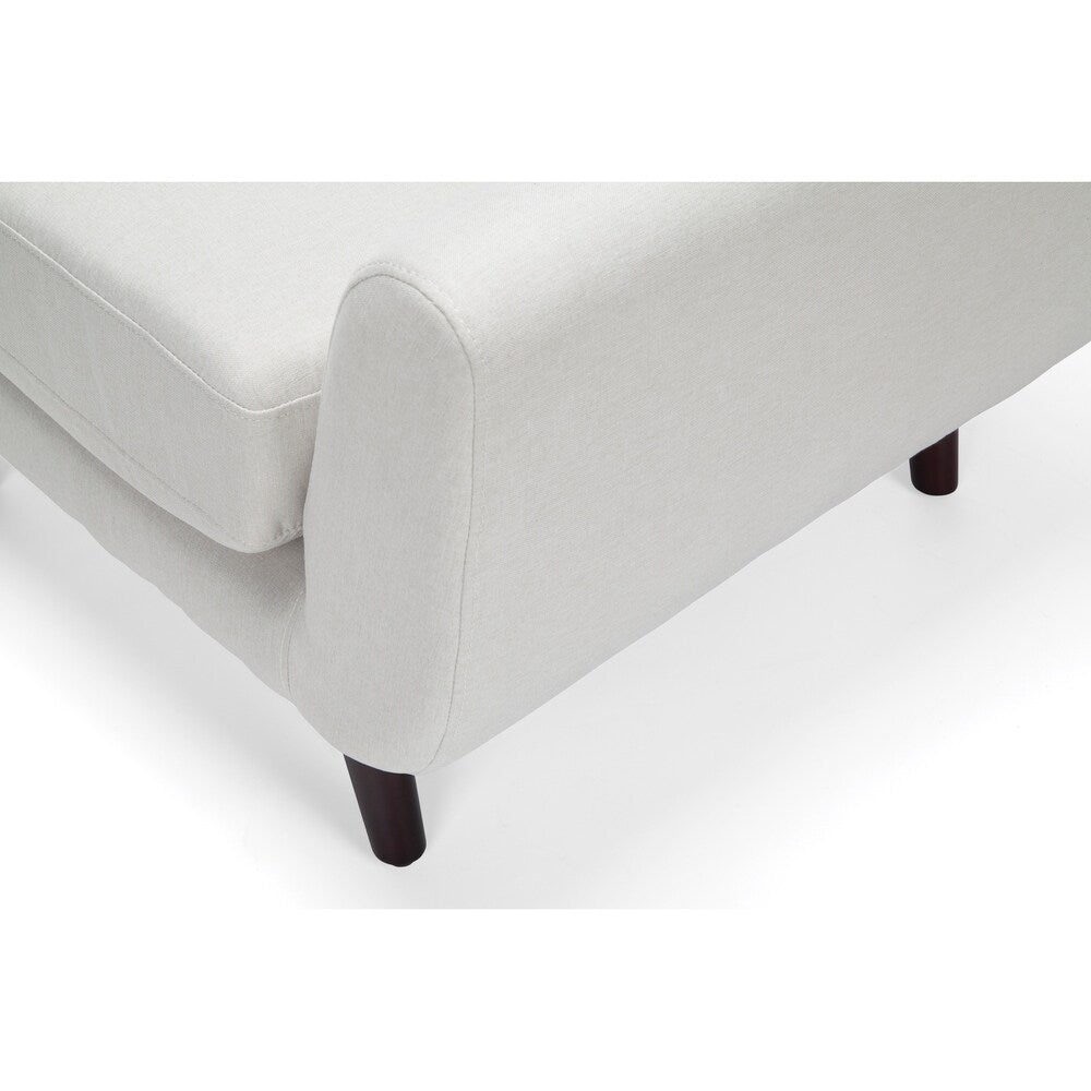 OFM 161 Collection Mid Century Modern Tufted Fabric Accent Chair with Arms and Lumbar Support Pillow, Walnut Legs (161-FLC2)