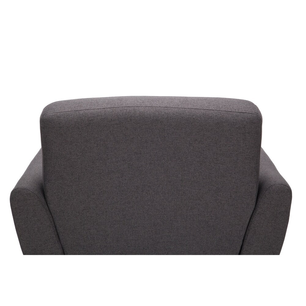 OFM 161 Collection Mid Century Modern Tufted Fabric Accent Chair with Arms and Lumbar Support Pillow, Walnut Legs (161-FLC2)