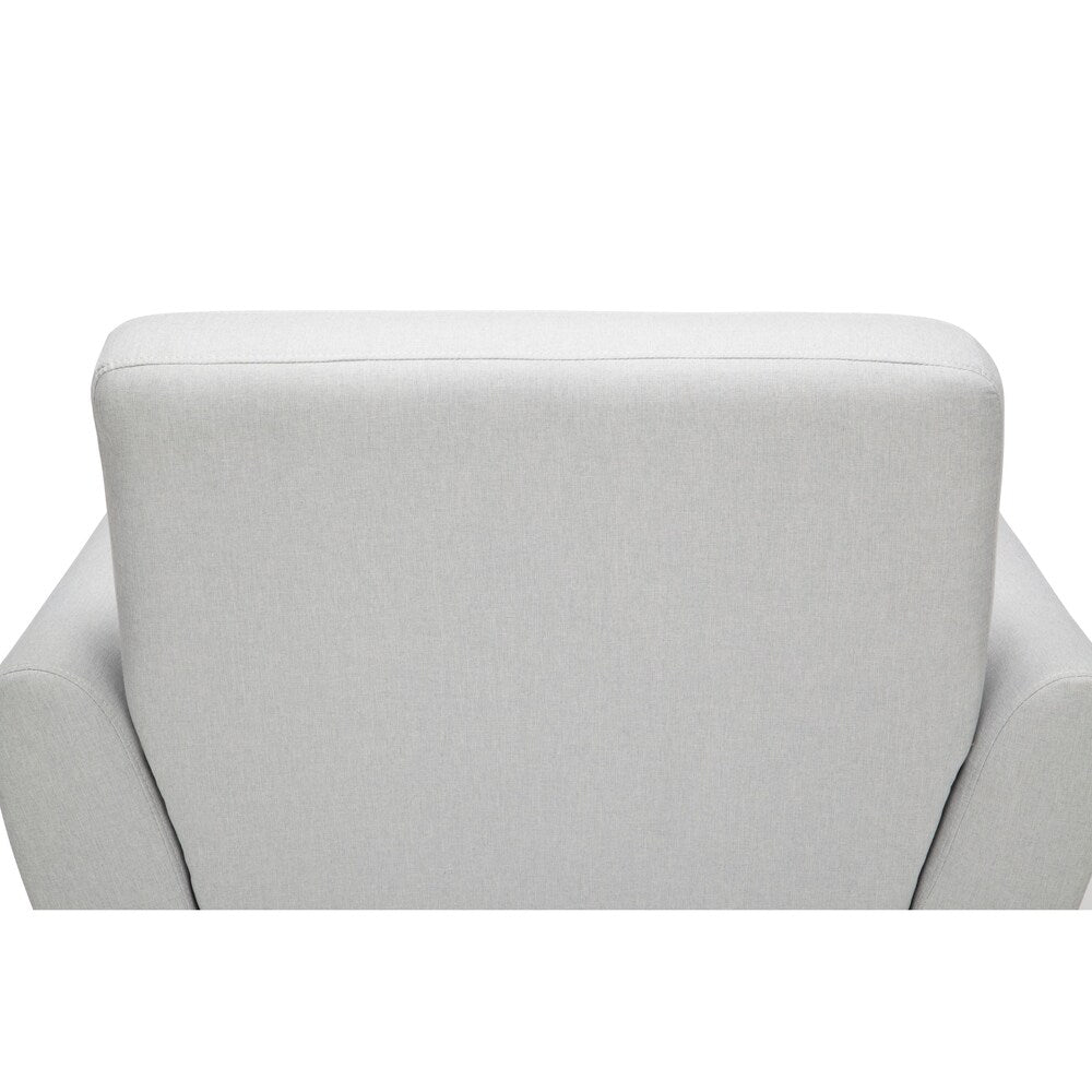 OFM 161 Collection Mid Century Modern Tufted Fabric Accent Chair with Arms and Lumbar Support Pillow, Walnut Legs (161-FLC2)