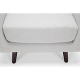 OFM 161 Collection Mid Century Modern Tufted Fabric Accent Chair with Arms and Lumbar Support Pillow, Walnut Legs (161-FLC2)