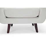 OFM 161 Collection Mid Century Modern Tufted Fabric Accent Chair with Arms and Lumbar Support Pillow, Walnut Legs (161-FLC2)