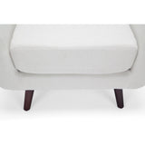 OFM 161 Collection Mid Century Modern Tufted Fabric Accent Chair with Arms and Lumbar Support Pillow, Walnut Legs (161-FLC2)