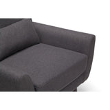 OFM 161 Collection Mid Century Modern Tufted Fabric Accent Chair with Arms and Lumbar Support Pillow, Walnut Legs (161-FLC2)