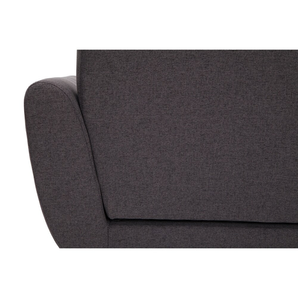 OFM 161 Collection Mid Century Modern Tufted Fabric Accent Chair with Arms and Lumbar Support Pillow, Walnut Legs (161-FLC2)