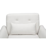 OFM 161 Collection Mid Century Modern Tufted Fabric Accent Chair with Arms and Lumbar Support Pillow, Walnut Legs (161-FLC2)