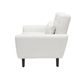 OFM 161 Collection Mid Century Modern Tufted Fabric Accent Chair with Arms and Lumbar Support Pillow, Walnut Legs (161-FLC2)