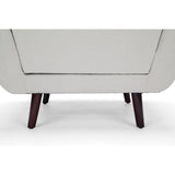 OFM 161 Collection Mid Century Modern Tufted Fabric Accent Chair with Arms and Lumbar Support Pillow, Walnut Legs (161-FLC2)