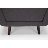 OFM 161 Collection Mid Century Modern Tufted Fabric Accent Chair with Arms and Lumbar Support Pillow, Walnut Legs (161-FLC2)