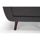 OFM 161 Collection Mid Century Modern Tufted Fabric Accent Chair with Arms and Lumbar Support Pillow, Walnut Legs (161-FLC2)