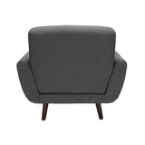 OFM 161 Collection Mid Century Modern Tufted Fabric Accent Chair with Arms and Lumbar Support Pillow, Walnut Legs (161-FLC2)