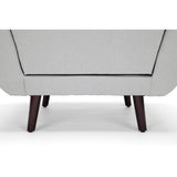 OFM 161 Collection Mid Century Modern Tufted Fabric Accent Chair with Arms and Lumbar Support Pillow, Walnut Legs (161-FLC2)