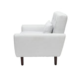 OFM 161 Collection Mid Century Modern Tufted Fabric Accent Chair with Arms and Lumbar Support Pillow, Walnut Legs (161-FLC2)