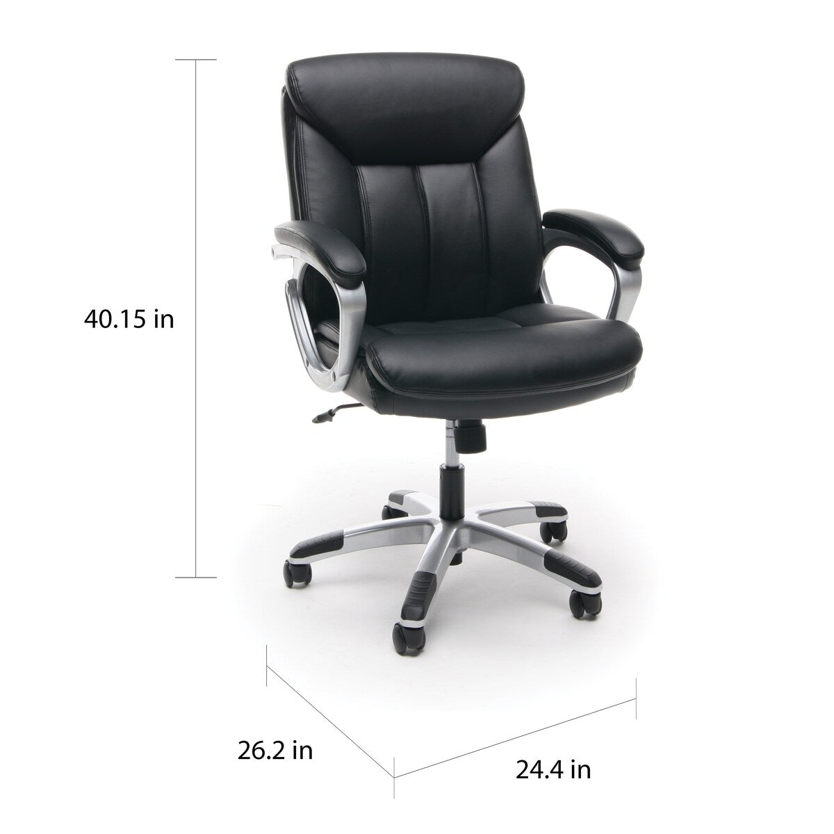 OFM Essentials Black Leather Lumbar Office Chair