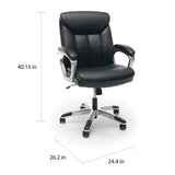OFM Essentials Black Leather Lumbar Office Chair