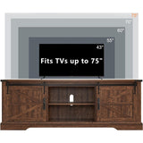 Farmhouse Wood TV Stand, Rustic Entertainment Center, Console Cabinet - n/a