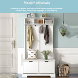 ON-TREND All in One Hall Tree with 3 Top Shelves and 2 Flip Shoe Storage Drawers