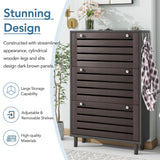 ON-TREND Minimalist Slim Shoe Cabinet with Hanging Hooks