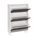 ON-TREND Minimalist Slim Shoe Cabinet with Hanging Hooks