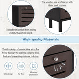 ON-TREND Minimalist Slim Shoe Cabinet with Hanging Hooks