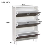 ON-TREND Minimalist Slim Shoe Cabinet with Hanging Hooks