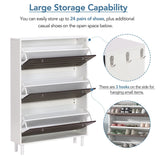ON-TREND Minimalist Slim Shoe Cabinet with Hanging Hooks