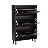 ON-TREND Minimalist Slim Shoe Cabinet with Hanging Hooks