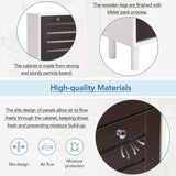 ON-TREND Minimalist Slim Shoe Cabinet with Hanging Hooks