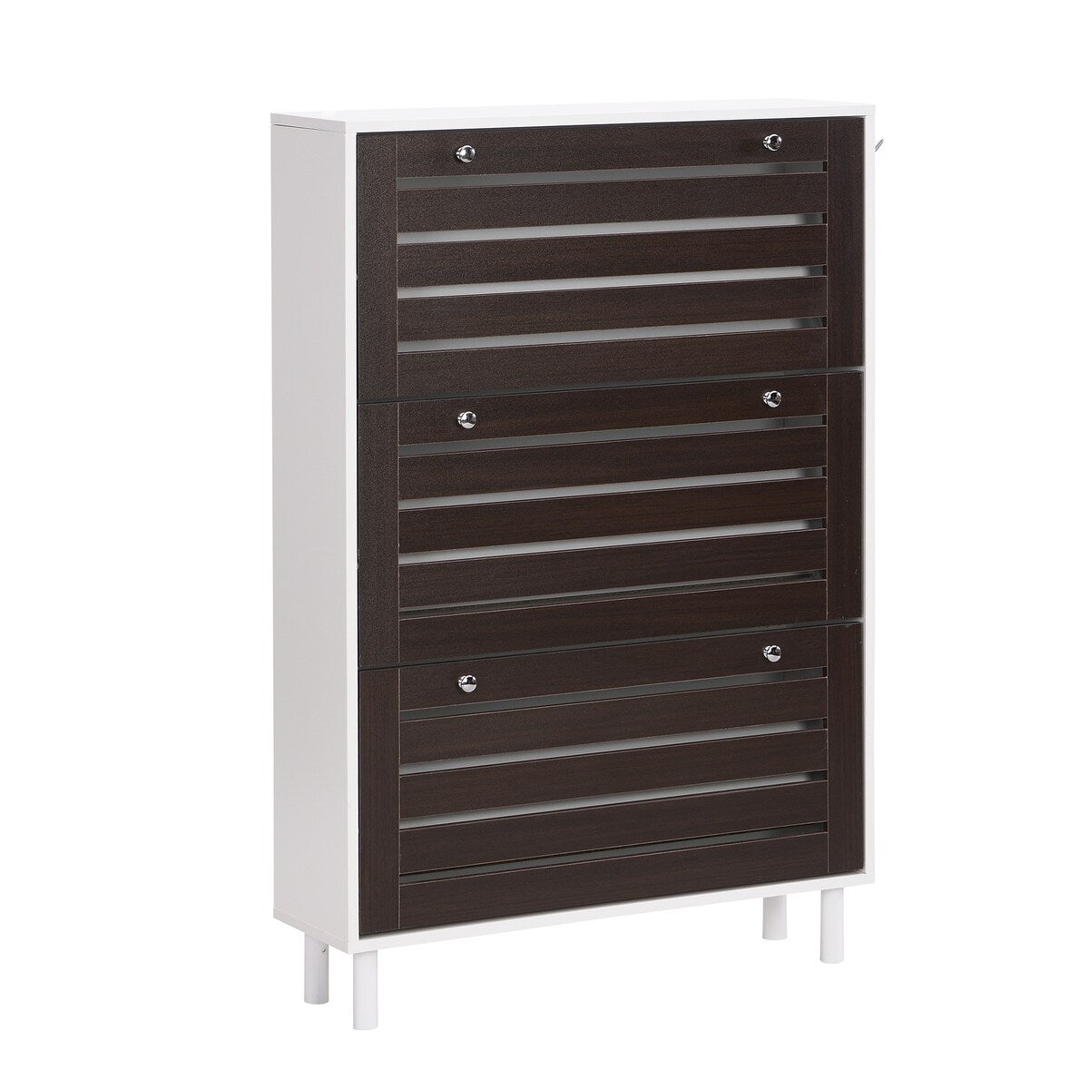 ON-TREND Minimalist Slim Shoe Cabinet with Hanging Hooks