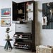 ON-TREND Multi-functional Shoe Cabinet with 3 Flip Drawers, Elegant Hall Tree with Mirror