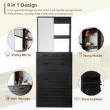 ON-TREND Multi-functional Shoe Cabinet with 3 Flip Drawers, Elegant Hall Tree with Mirror