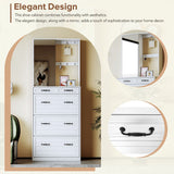 ON-TREND Multi-functional Shoe Cabinet with 3 Flip Drawers, Elegant Hall Tree with Mirror