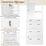 ON-TREND Multi-functional Shoe Cabinet with 3 Flip Drawers, Elegant Hall Tree with Mirror