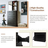 ON-TREND Multi-functional Shoe Cabinet with 3 Flip Drawers, Elegant Hall Tree with Mirror