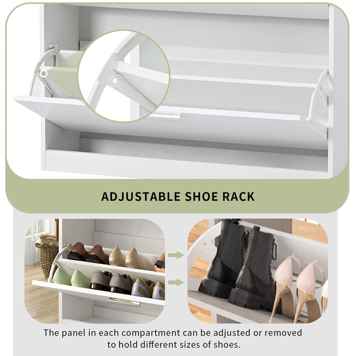 ON-TREND Slim Entryway Organizer with LED Light, two Flip Drawers, and Tempered Glass Top