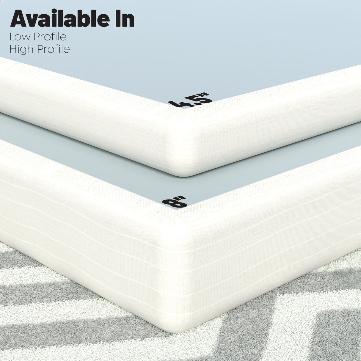 ONETAN, 4.5-Inch & 8-Inch Sturdy Wood Box Spring for Mattress Support - Durable and Easy to Assemble Natural Wood Foundation