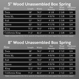 ONETAN, 4.5-Inch & 8-Inch Sturdy Wood Box Spring for Mattress Support - Durable and Easy to Assemble Natural Wood Foundation