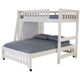 OS Home and Office Furniture Model 0205-TFW Solid Pine Twin Over Full Loft Bed with Six Drawers in White