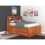 OS Home and Office Furniture Solid Pine Full Captains Bookcase Bed