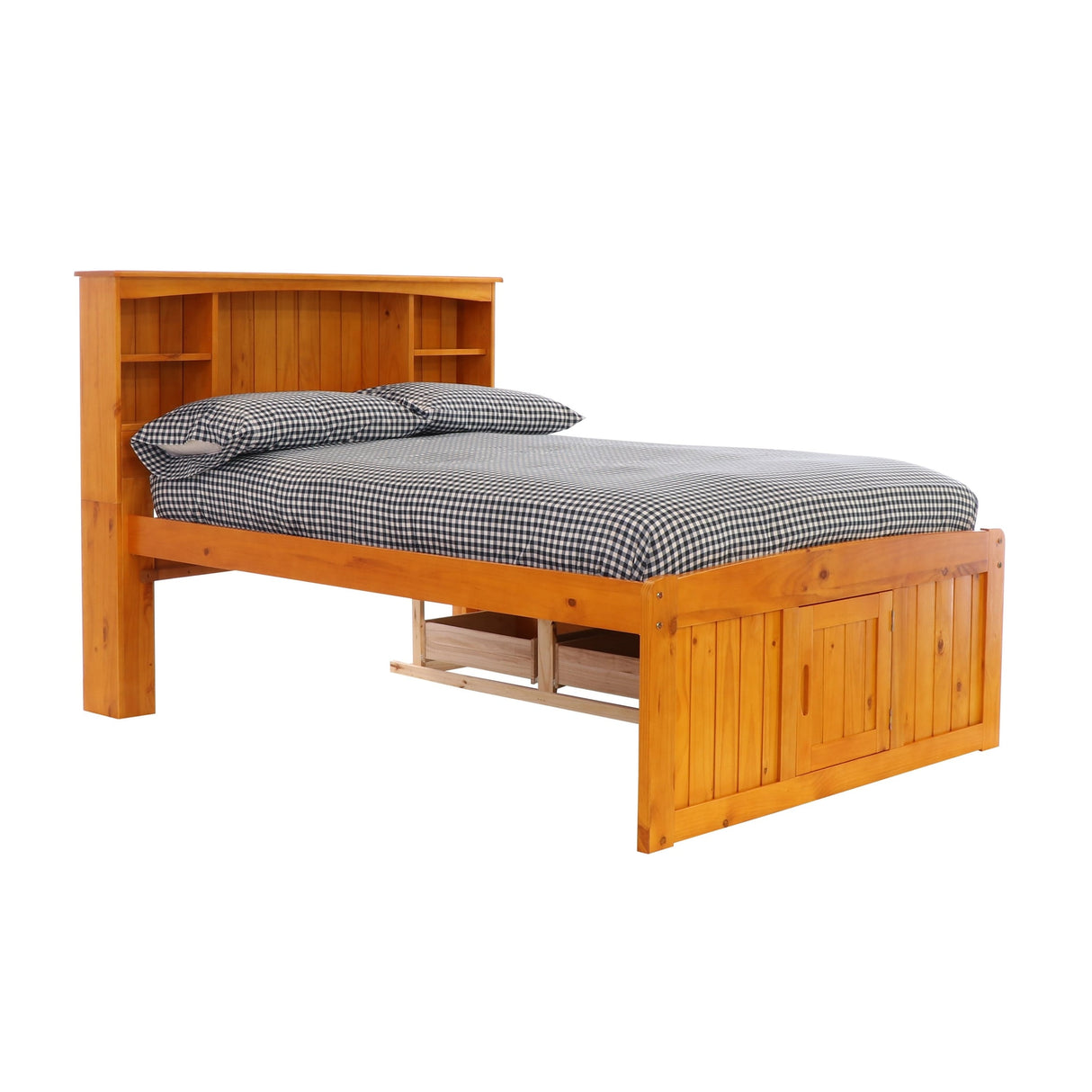 OS Home and Office Furniture Solid Pine Full Captains Bookcase Bed