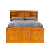 OS Home and Office Furniture Solid Pine Full Captains Bookcase Bed