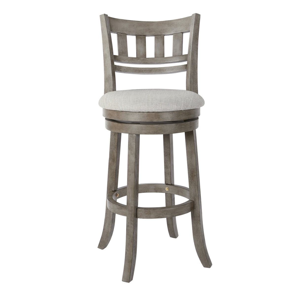 OS Home and Office Furniture Model Swivel Stool 30" with Slatted Back in Antique Grey Finish