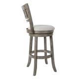 OS Home and Office Furniture Model Swivel Stool 30" with Slatted Back in Antique Grey Finish