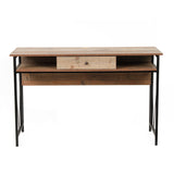 OS Home and Office Model Home Study Desk with Drawer and Cubby Storage Shelves and Rustic Barnwood Laminate